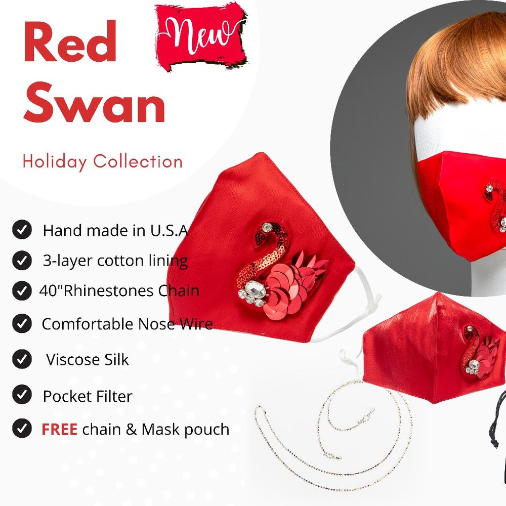 Red Christmas Mask with Chain
